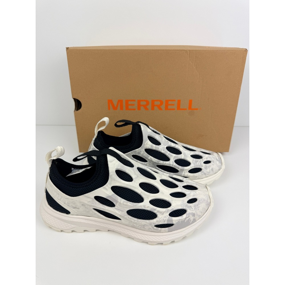 Merrell Hydro Runner Womens 8 White Black Marbled Slip On Trail Shoes J004716